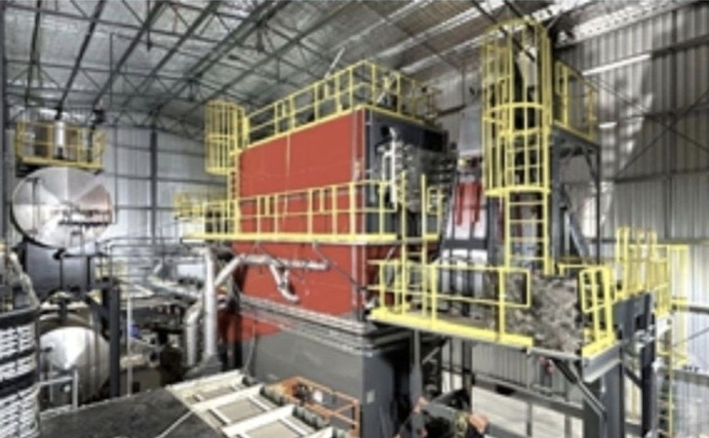 Cazan centrala industiala pe biomasă tocatura lemn