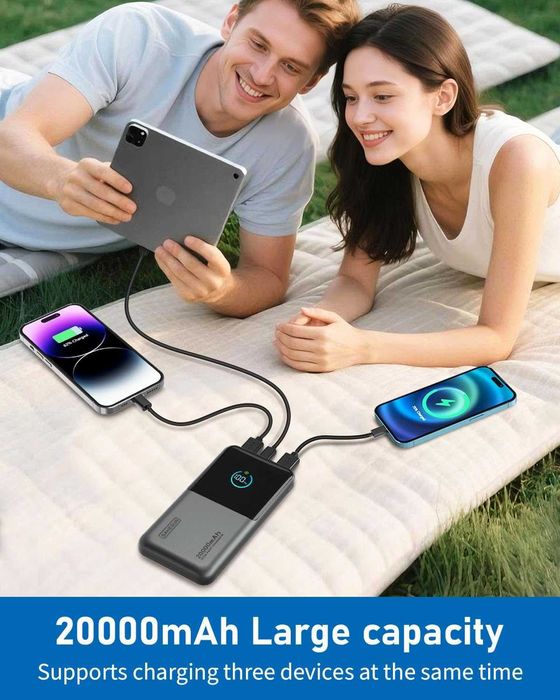 Външна батерия 20000mAh, преносимо зарядно устройство