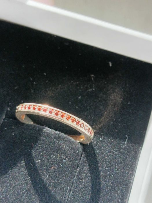 Златен пръстен 14к с гранати, 52 размер