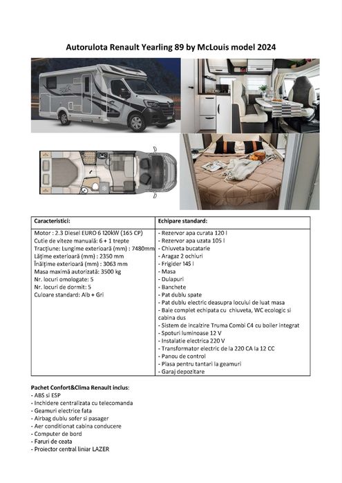 Autorulota Renault MCLOUIS YEARLING 89 model 2024 17950km