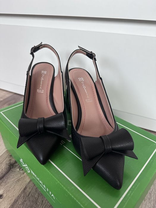 Pantofi damă decupați cu toc gros