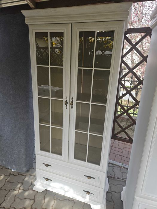 Set Mobexpert alb – bibliotecă + dulap