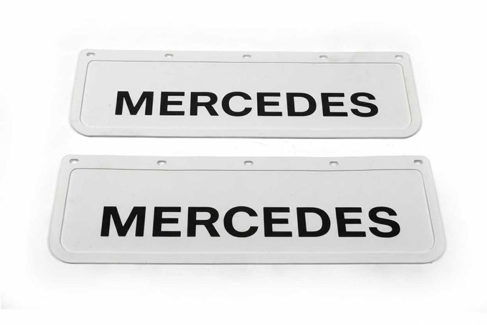 Релефни Бели Гумени Калобрани за Mercedes / Мерцедес 60x18 см к-т