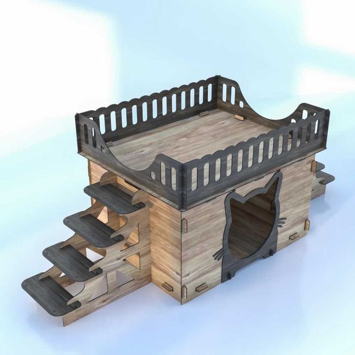 Просторна Многоетажна Къща за Котки – Стилна и Удобна!