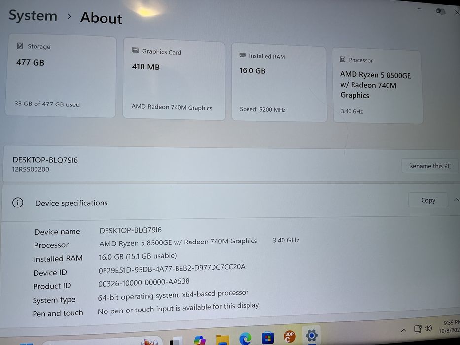 Mini pc Lenovo ryzen5-8500ge ddr5 M75q gen 5