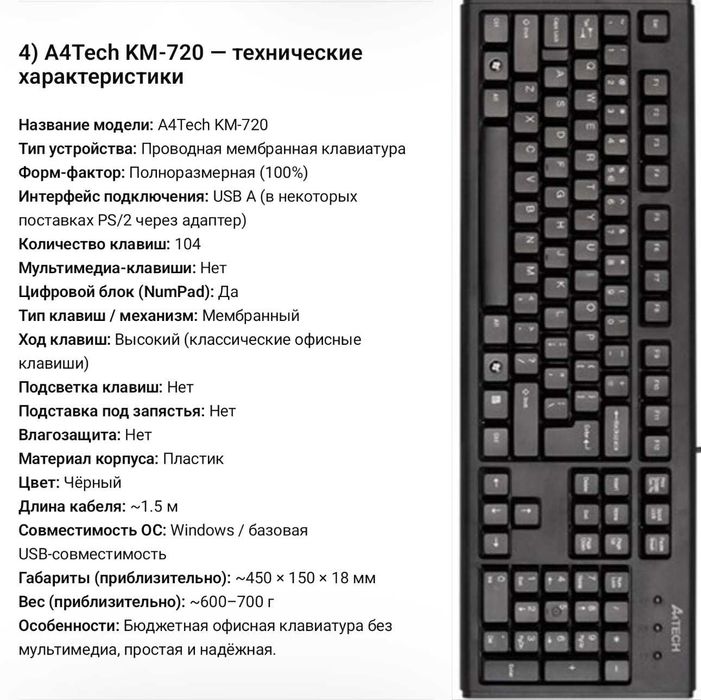 Genius KB-108XE, Genius KB-200, Genius KB-202, A4Tech KM-720
