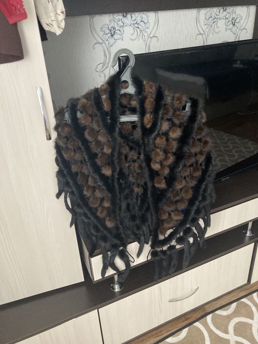 Норковая шаль для покрытия плечь