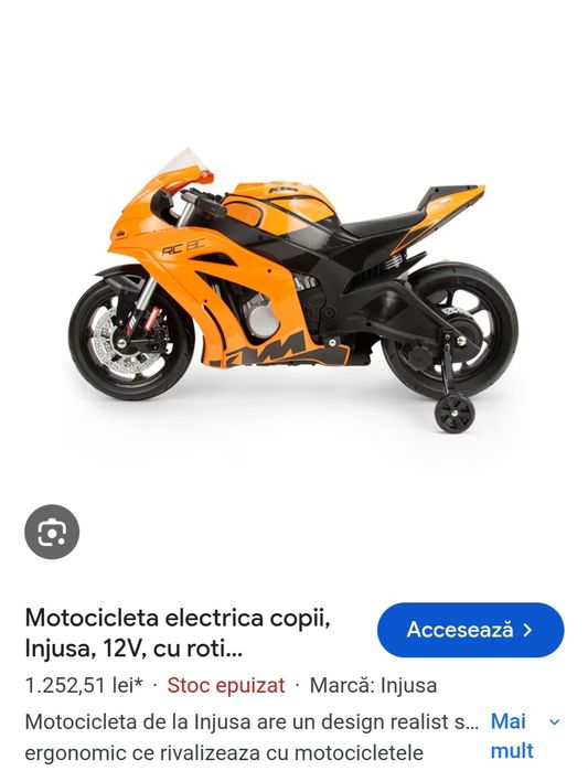 Motocicleta electrica copii ktm injusa