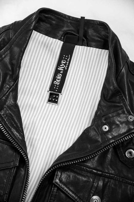 Мъжко кожено яке от естествена кожа в черен цвят