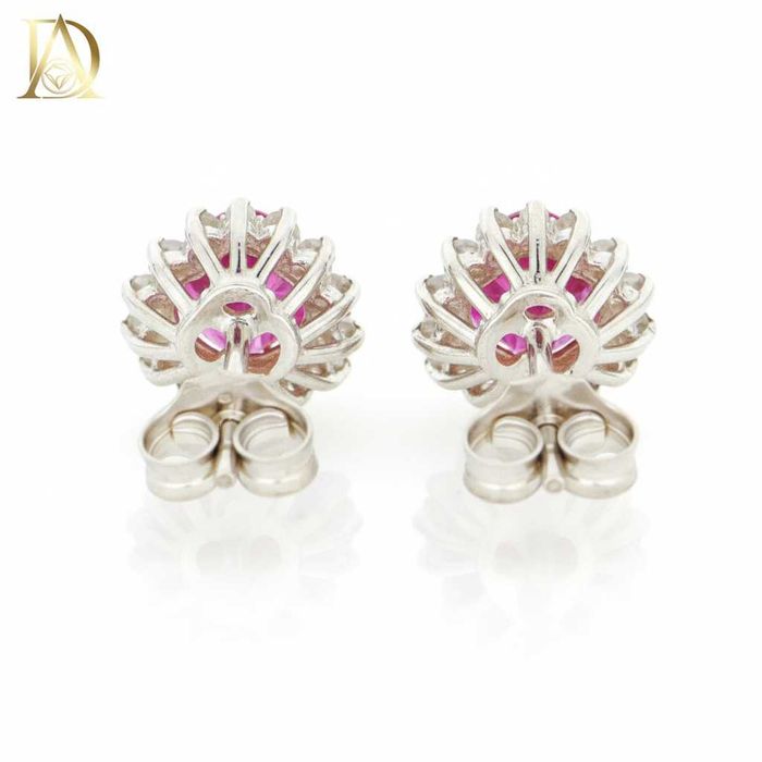 Нови Златни Обеци с 2.00кт Естествени Рубини и 0.38кт Естествени Диама