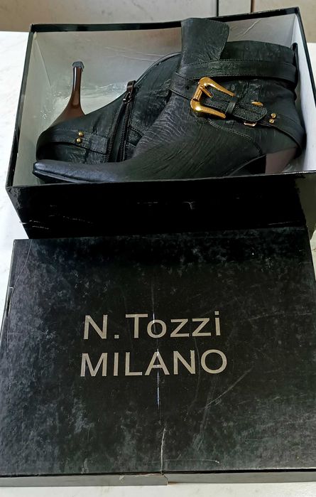 БОТИЛЬОНЫ N. Tozzi Milano, кожаные, стильные, цвет - шоколад.  Дёшево.