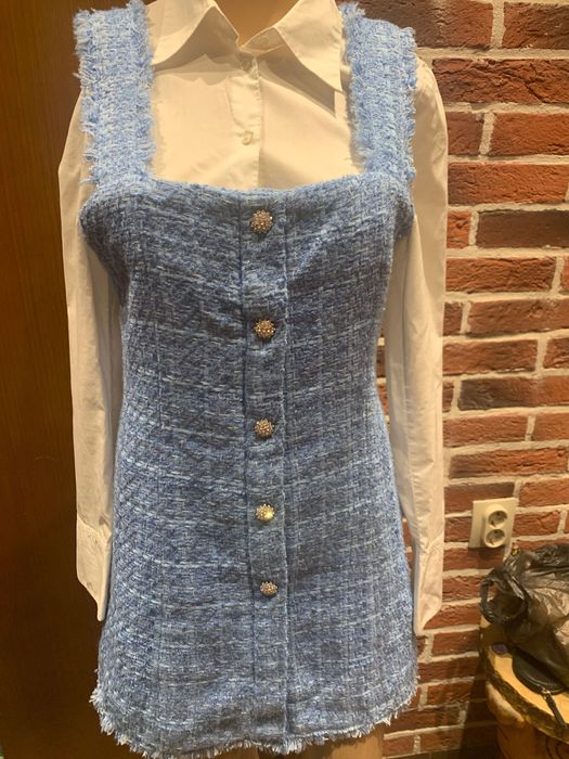 Рокля  сукман в небесносин цвят букле Zara, размер S/M