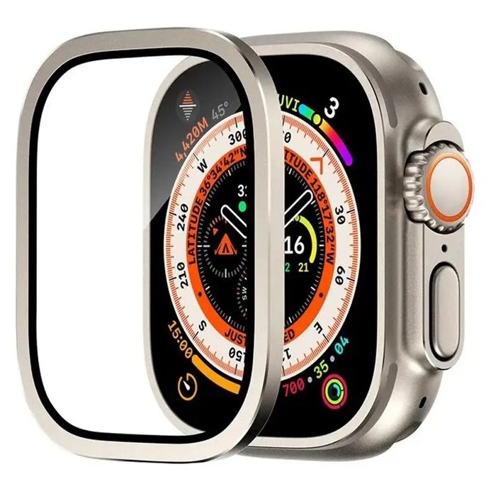 Стъклен протектор с титаниевa рамка за Apple Watch ULTRA 1/2/3