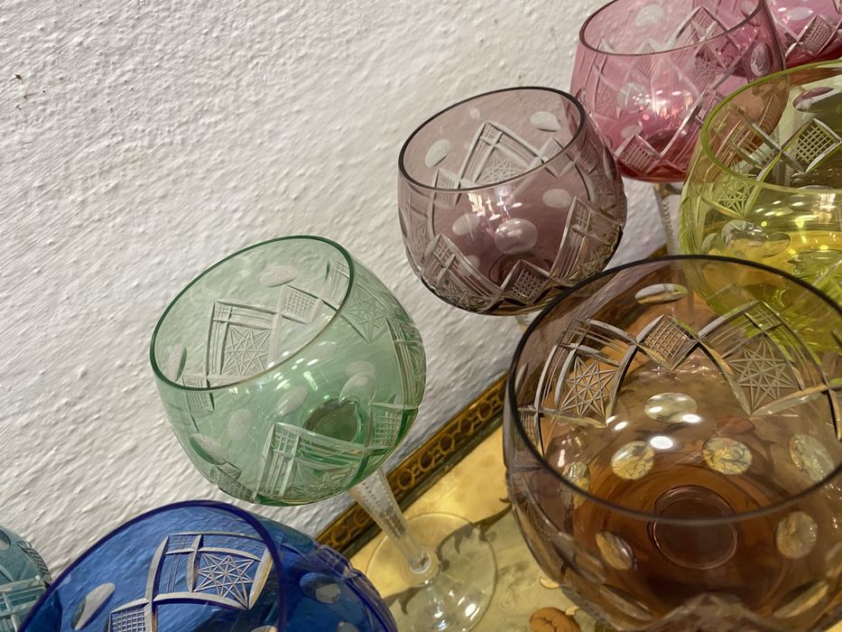 Кристални чаши за вино на бохемия