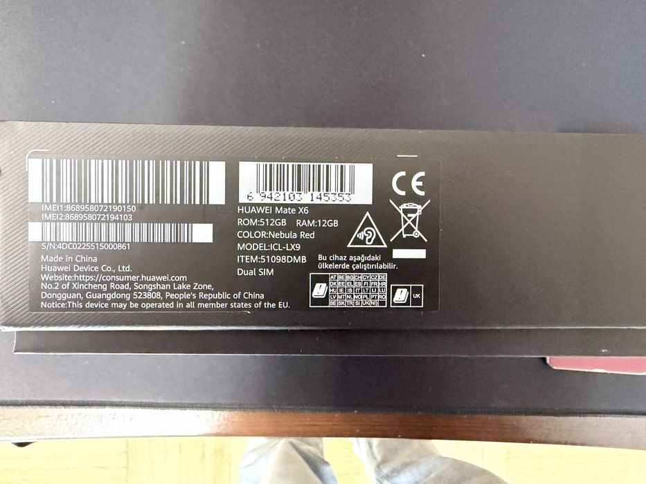 Telefon Huawei Mate X6, Dual SIM, 12GB RAM, 512GB, Red