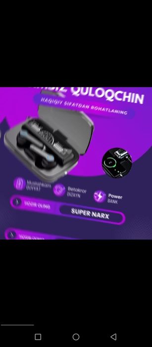 Powerbankli Bluetoothli noushnik