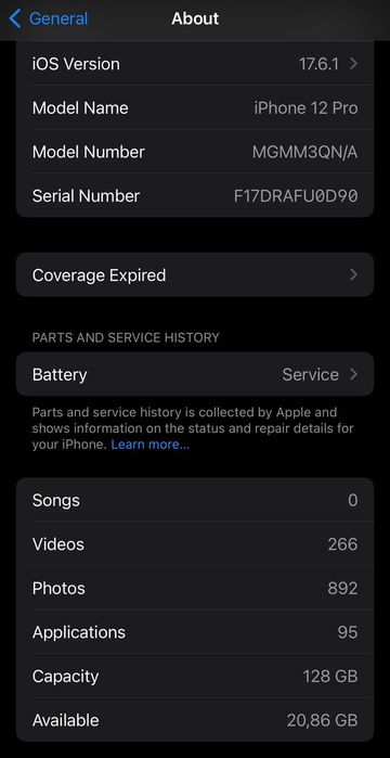 iPhone 12 Pro 128GB Gold, 75% baterie