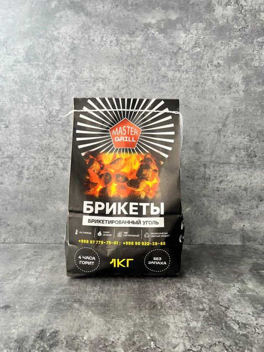 Briket ko'mir. 1 dona gugurtda yonadi