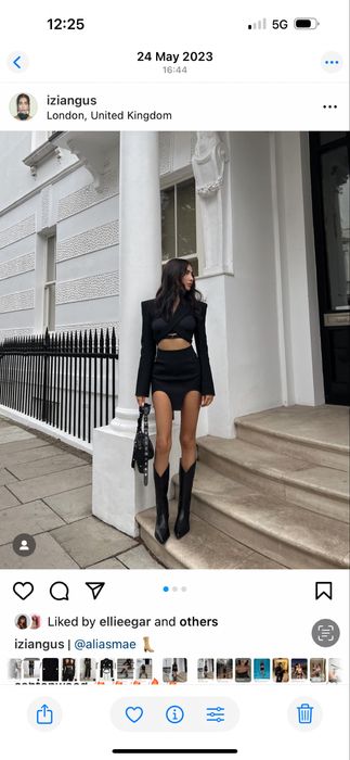 Черен комплект сако и пола Ezzaro