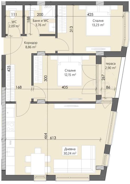 Продава се Двустаен апартамент в Пловдив, Кършияка - 104 кв.м за 1200 €/кв.м - Снимка #1