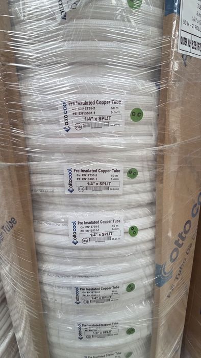 Медна тръба с изолация 1/4"х0.80 (ф6.35), на руло 50m