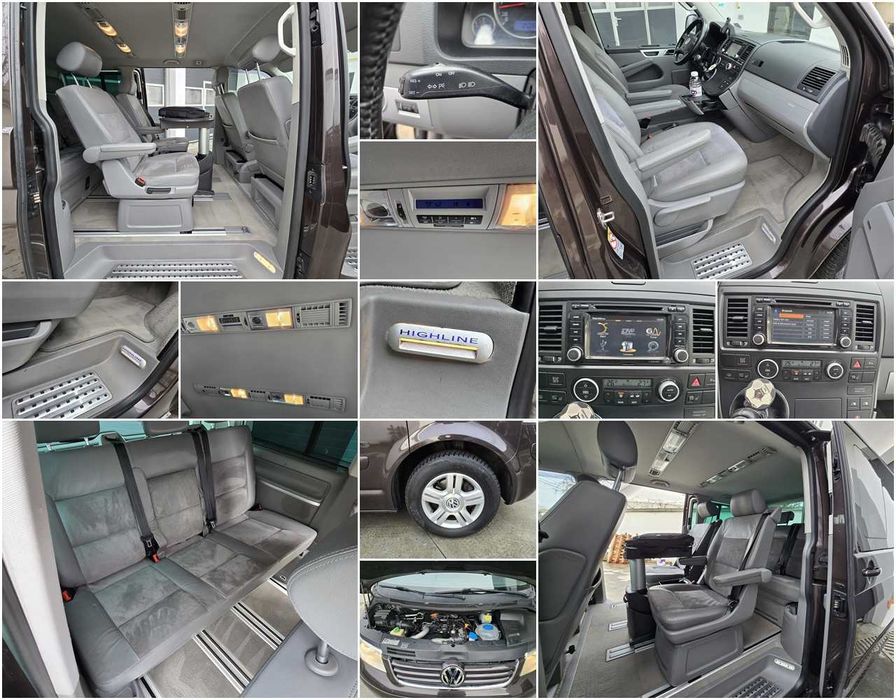 VW MULTIVAN T5 HIGHLINE 2010 7 LOCURI Uși Laterale+Masă Piele/Navigatie/Clima Fata+spate