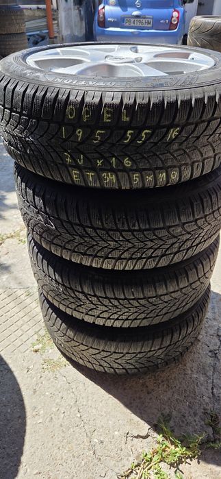 OPEL джанти със зимни гуми 195/55/16 7J ET35 5x110 цо65,1