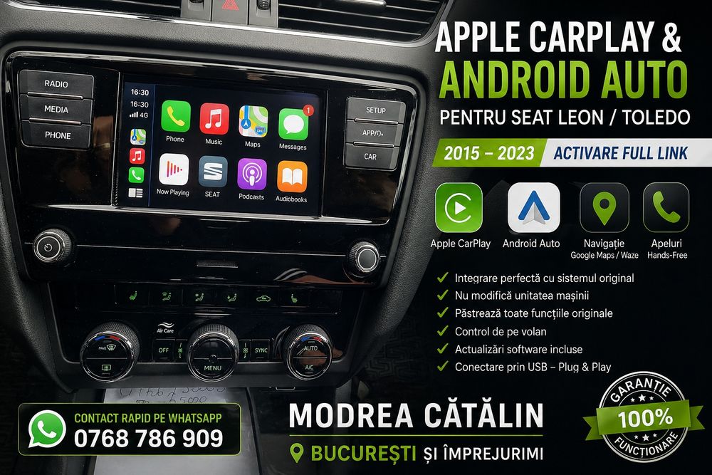 Card SD Activare CarPlay & Android Auto SEAT / VW / Audi / Skoda FULL LINK SmartLink App Connect