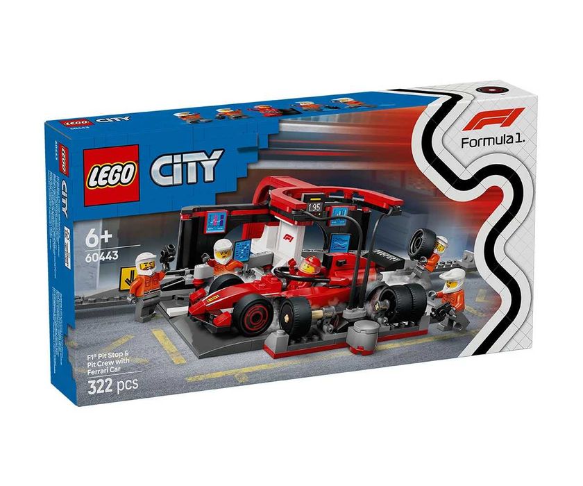 LEGO City 60443 - F1 Pit Stop & Pit Crew with Ferrari Car