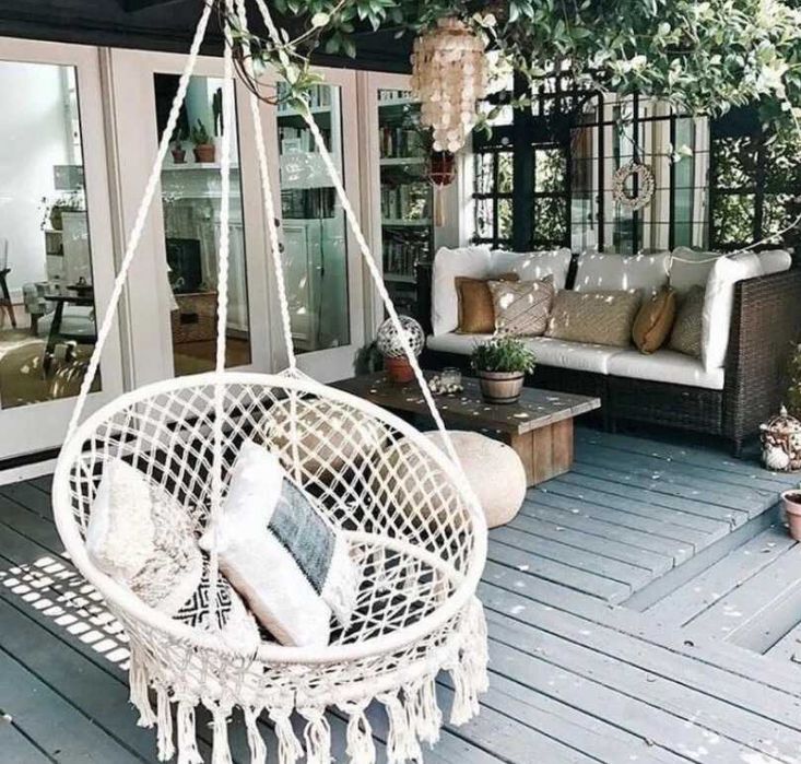 Висяща въжена люлка-хамак, Бежова