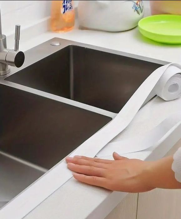 Rola Banda Etanșare Sanitare Chiuveta Baie Bucătărie Cada WC 3,2m alba