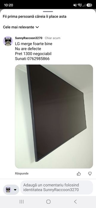 Vând plasmă LG 55UT81003LA