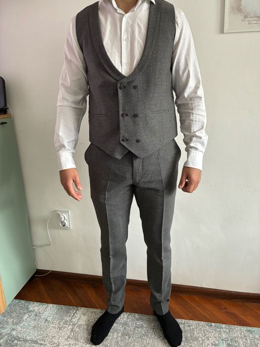 Мъжки Костюм сив