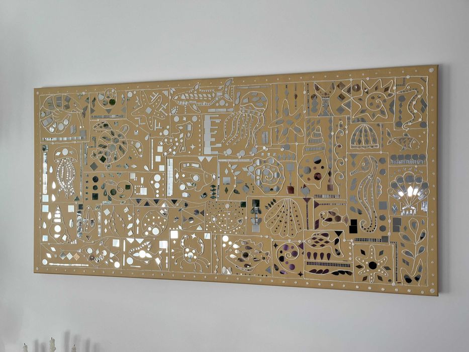 Tablou marin handmade cu oglinzi – decor elegant