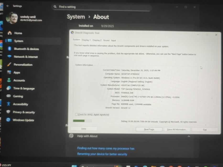 Laptop Asus TUF gaming
