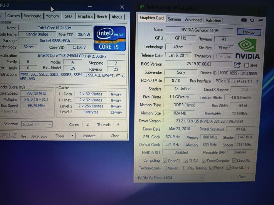 Laptop sony Vaio, Core i5, Nvidia 410m 1gb, hdd 750gb, display 17,3