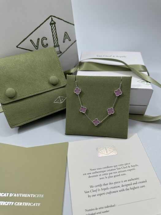 Brățară MINI Van Cleef & Arpels 5 motifs White Gold 750 Pink