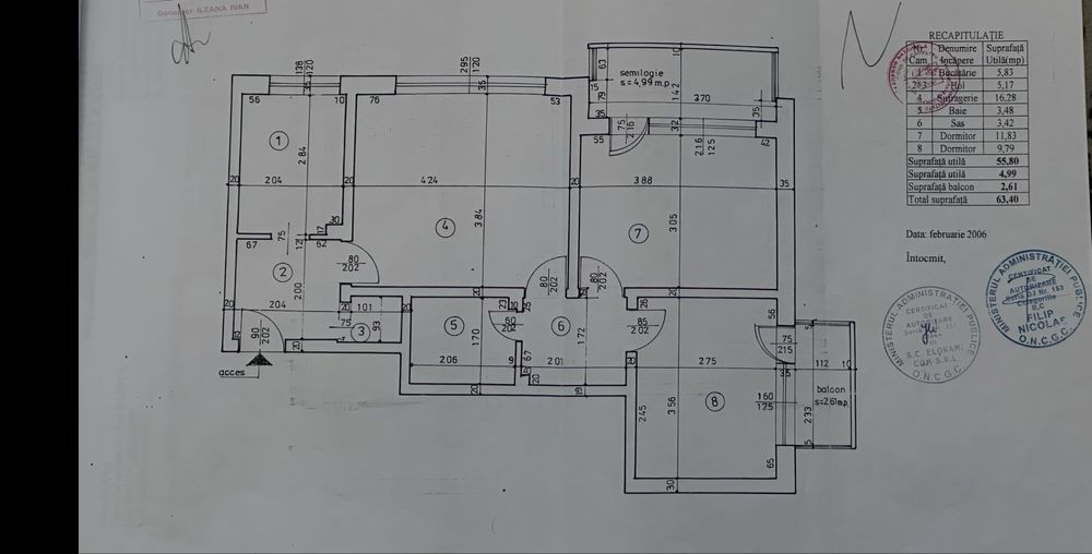 Apartament 3 camere semidecomandat gradina botanica 64mp