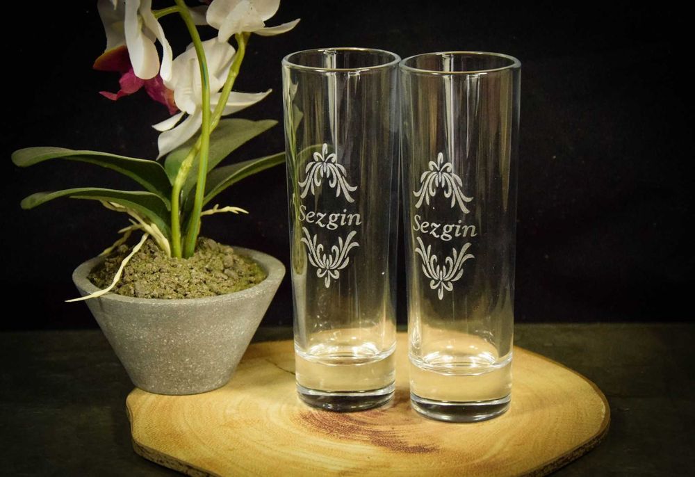 Лазерно гравирана стъклена чаша за Узо