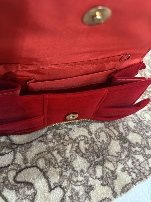 Сумка бархатная красная