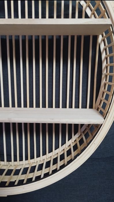 Бамбукова кръгла етажерка за стена