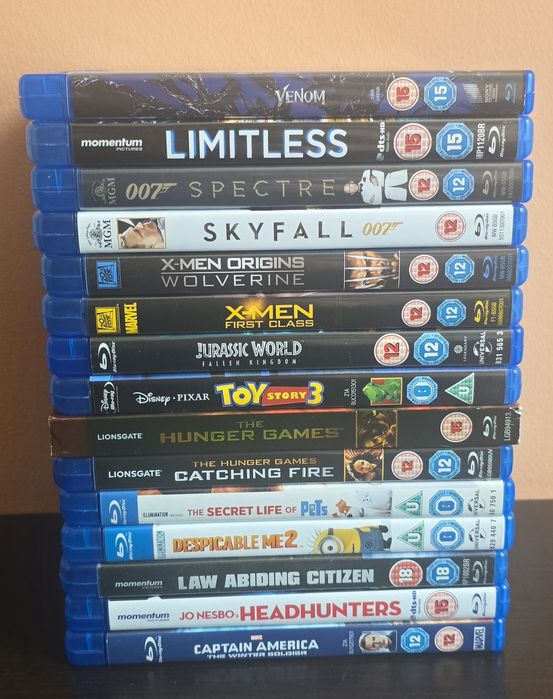 Lot 15 Blu-ray originale – Venom, 007, X-Men, The Hunger Games, Marvel