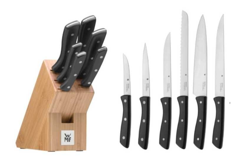 Комплект ножове WMF, 7 части + бамбукова поставка