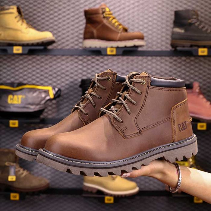 Ботинки зимние, мужские CAT Caterpillar из дублённой кожи [39-44]