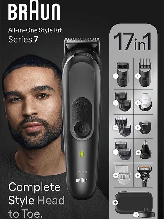BRAUN MGK7491 TPYE5807 Триммер 17в1 для лица,тела и головы c гарантией