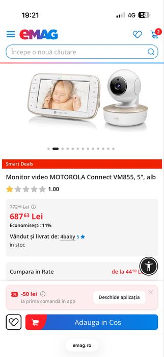 Camera Motorola VM855 video supravegere copii , casa