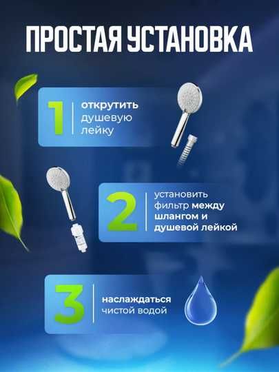 Фильтр для душа и ванны + 2 картриджа