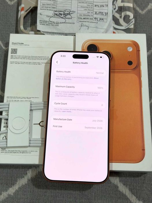 Apple iPhone 17 Pro Max 256 ГБ / 100% АКБ, Cosmic Orange / НОВЫЙ