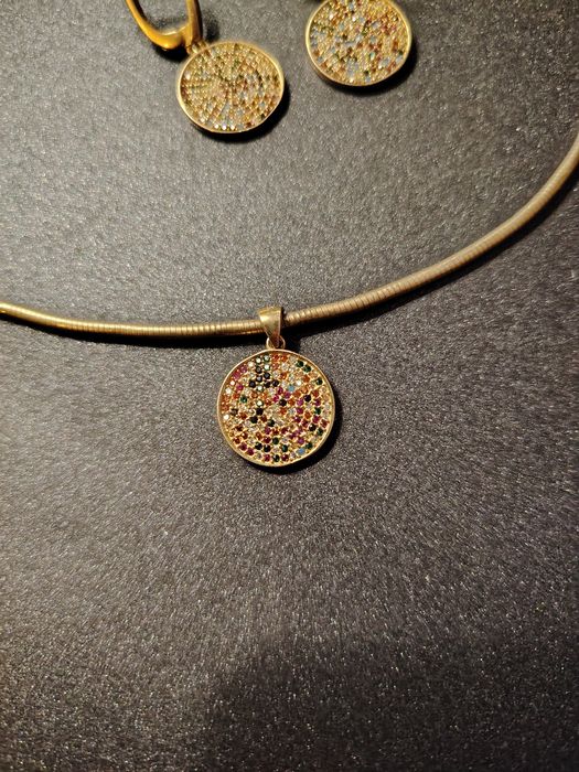 Комплект сребърни бижута с 18к позлата