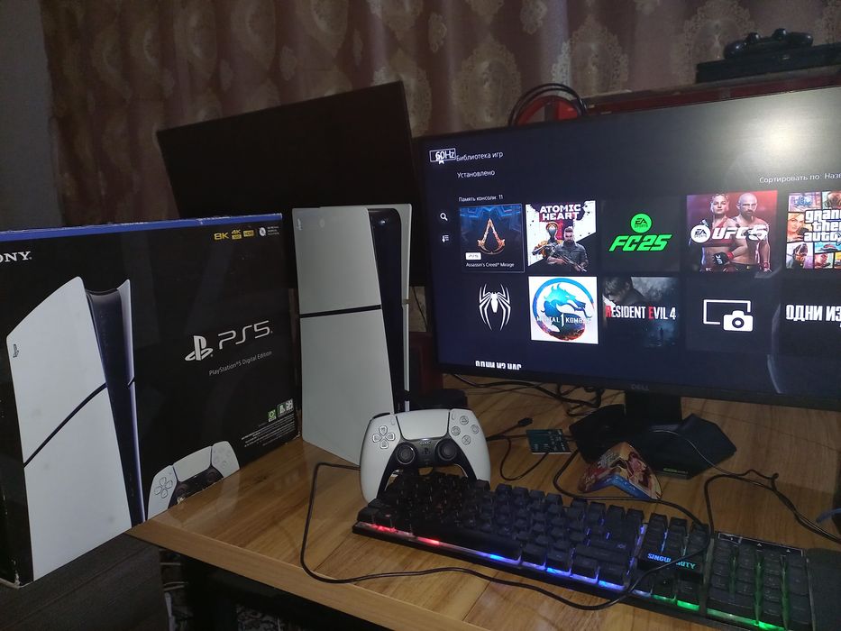 PS5 slim ideal original djoystik bor o'yinlar yozilgan karobka dakumen